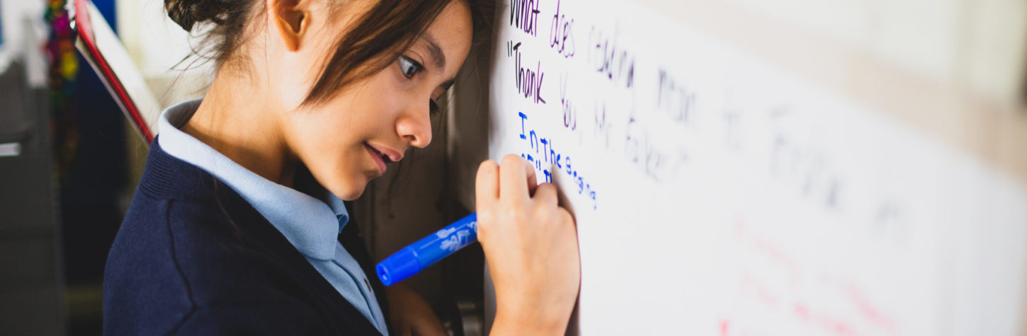 Student in classroom