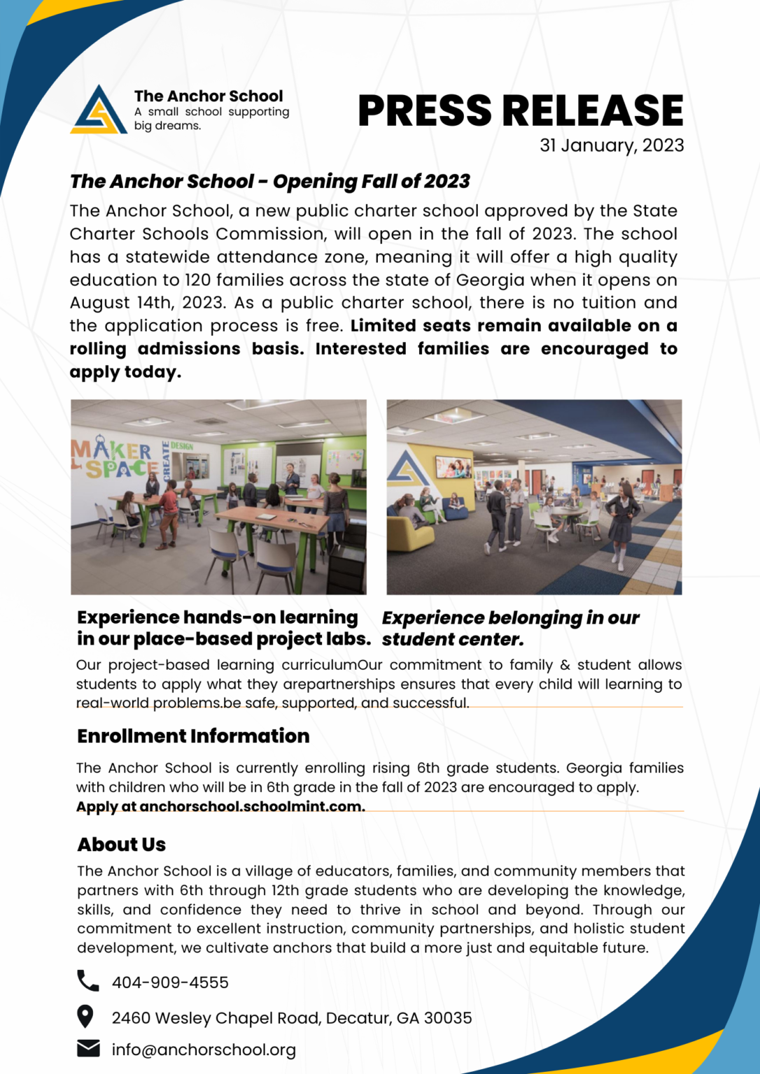 Our New Home The Anchor School